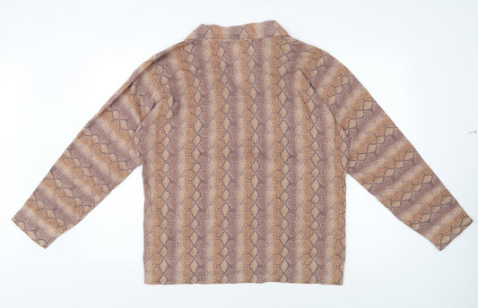 Damart Women's Brown Wool Collared Blouse - Size 18/20