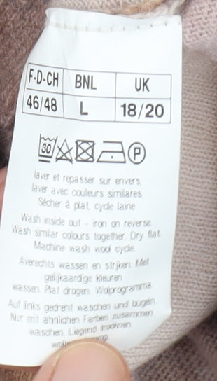 Damart Women's Brown Wool Collared Blouse - Size 18/20