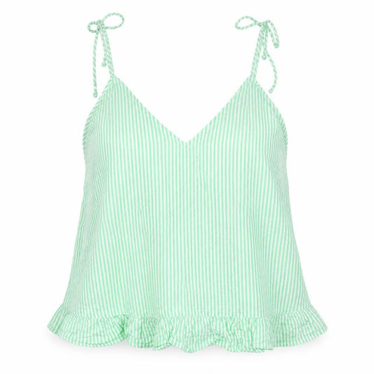 Front view of ASOS Green Striped Camisole Blouse UK 12