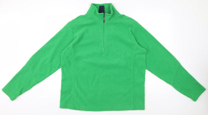 Mens UK Size M Lands' End Green 1/2 Zip Sweatshirt