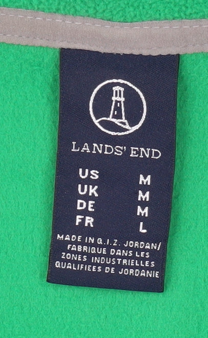 Mens UK Size M Lands' End Green 1/2 Zip Sweatshirt