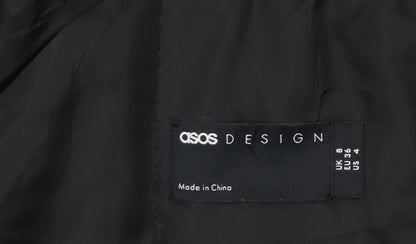 Womens UK Size 8 ASOS Black Parka Coat
