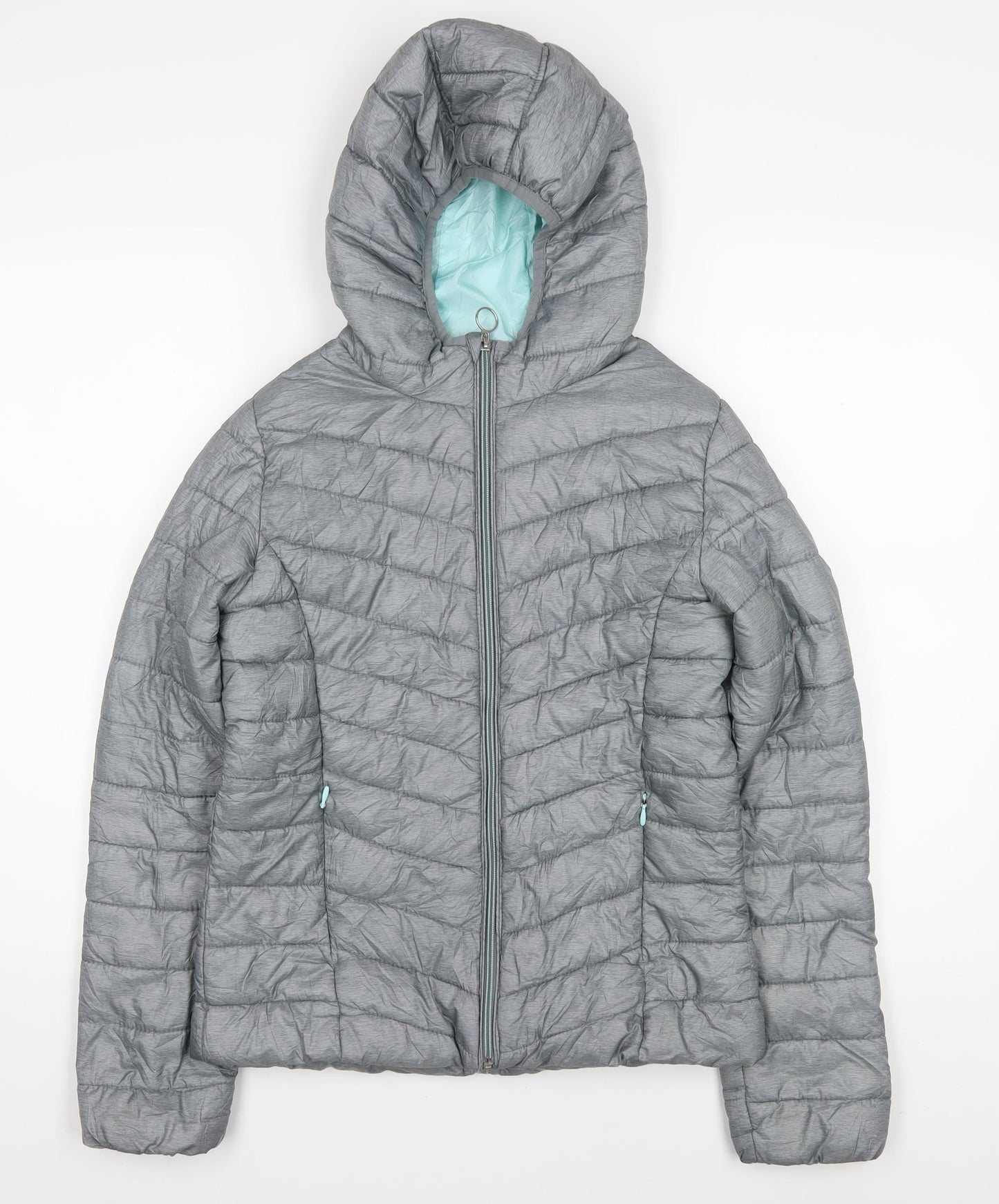 C&A Girls Grey Hooded Puffer Jacket 14 Years
