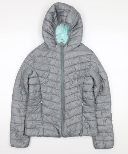 C&A Girls Grey Hooded Puffer Jacket 14 Years
