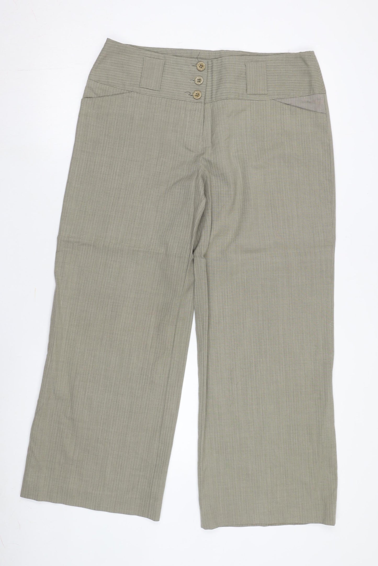 Betty Jackson Black Women’s Grey Wide-Leg Trousers, Size 14