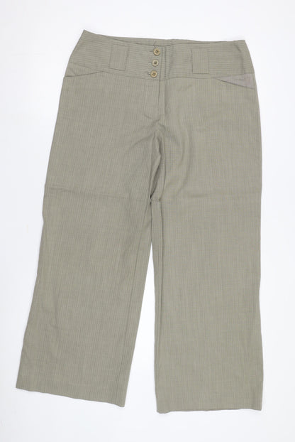 Betty Jackson Black Women’s Grey Wide-Leg Trousers, Size 14