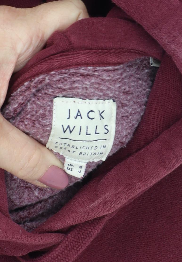 Womens UK Size 8 Jack Wills Red Pullover Hoodie