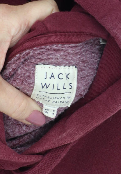 Womens UK Size 8 Jack Wills Red Pullover Hoodie
