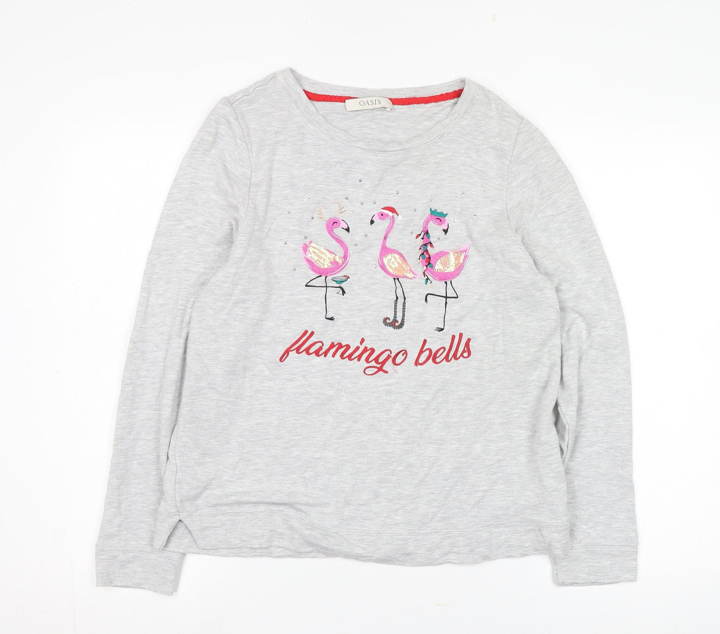 Oasis Grey Flamingo Sweatshirt Women S Pullover Casual
