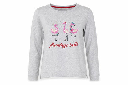 Oasis Grey Flamingo Sweatshirt Women S Pullover Casual