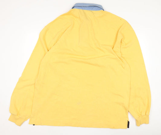 Nautica Men's Yellow XL Long Sleeve Polo Shirt