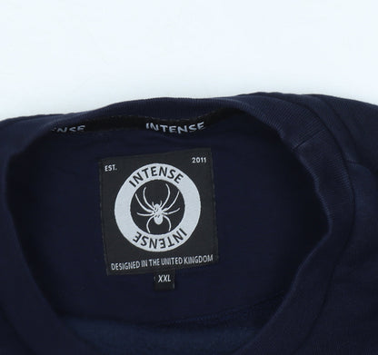Mens UK Size 2XL Intense Blue Pullover Sweatshirt
