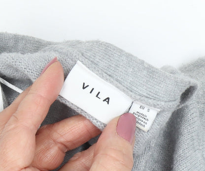 Womens UK Size S VILA Grey Cardigan Jumper