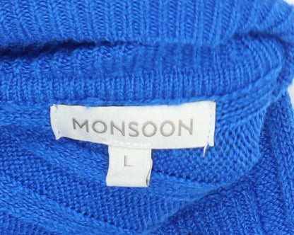 Womens UK Size L Monsoon Blue Pullover Jumper