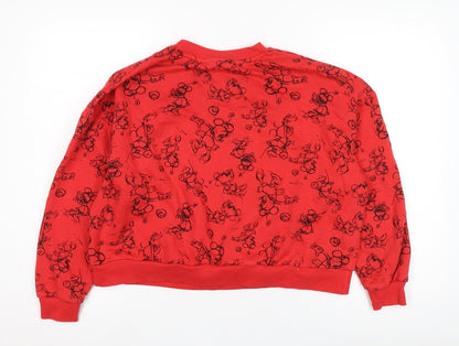 Unisex Adults UK Size 4XL Disney Red Pullover Sweatshirt