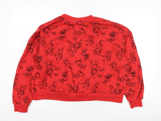 Unisex Adults UK Size 4XL Disney Red Pullover Sweatshirt