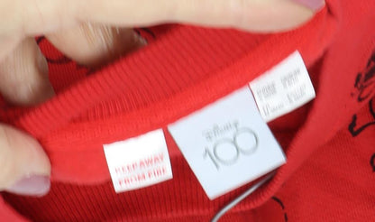 Unisex Adults UK Size 4XL Disney Red Pullover Sweatshirt