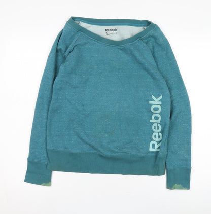 Reebok Women's Blue Sweatshirt - S, Cotton Blend