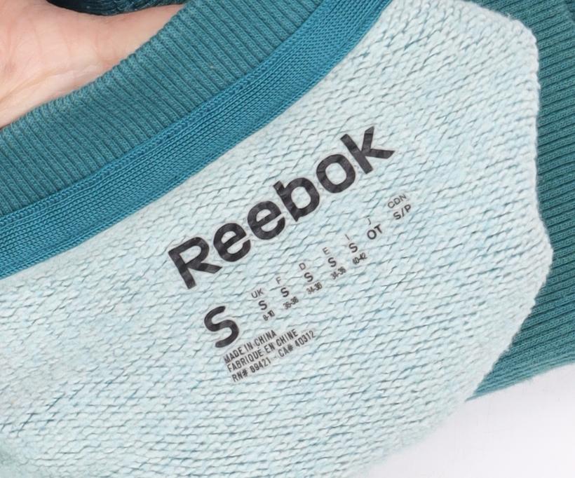 Reebok Women's Blue Sweatshirt - S, Cotton Blend