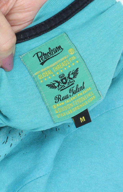 Petroleum Men's Blue Graphic Print T-Shirt M