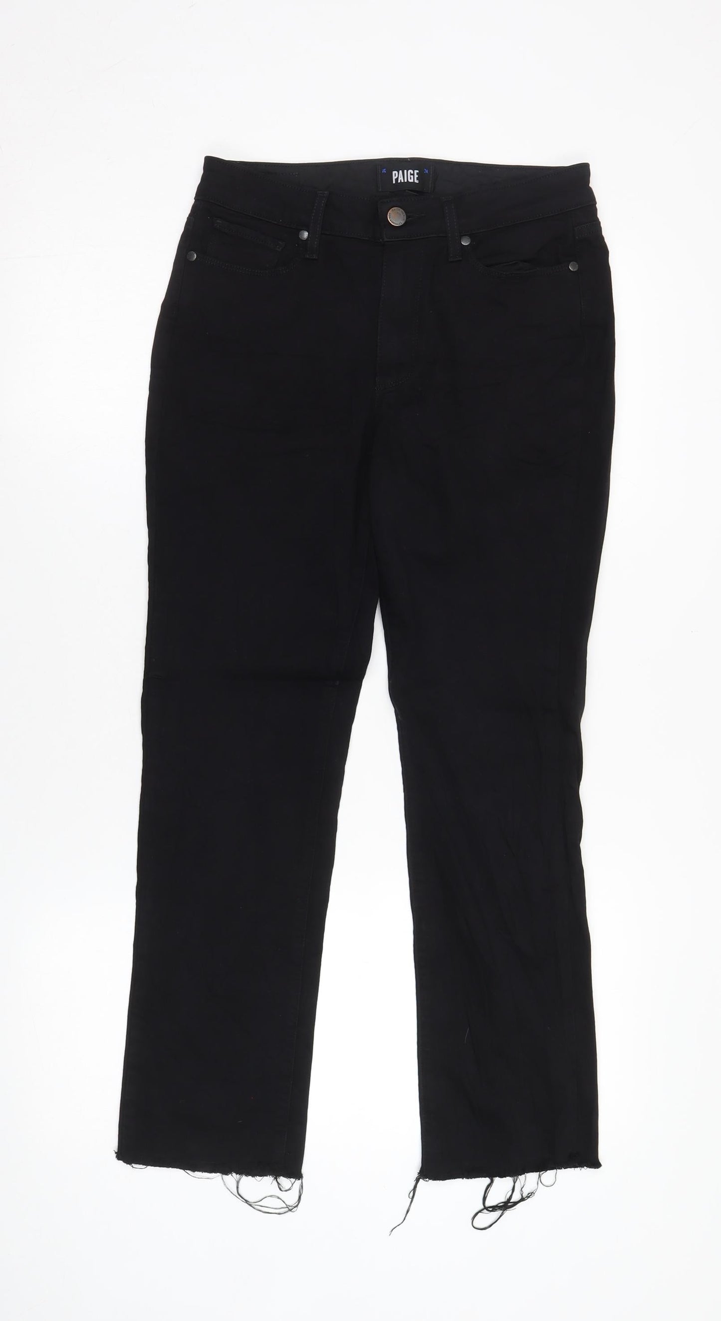 Womens UK Size 6 Paige  Straight Black Jeans