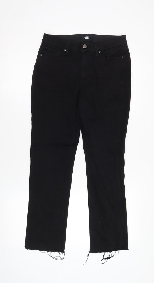 Womens UK Size 6 Paige  Straight Black Jeans
