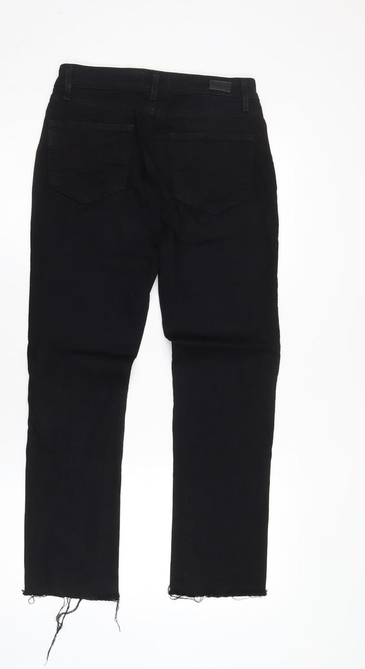 Womens UK Size 6 Paige  Straight Black Jeans