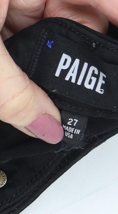 Womens UK Size 6 Paige  Straight Black Jeans