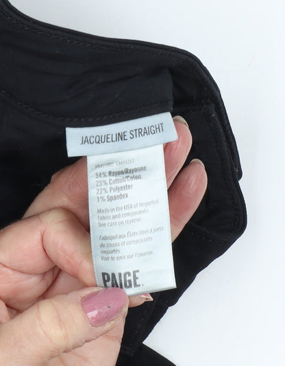 Womens UK Size 6 Paige  Straight Black Jeans