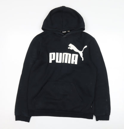 Puma Boys Black Hoodie Pullover 16 Years - Logo, Hooded