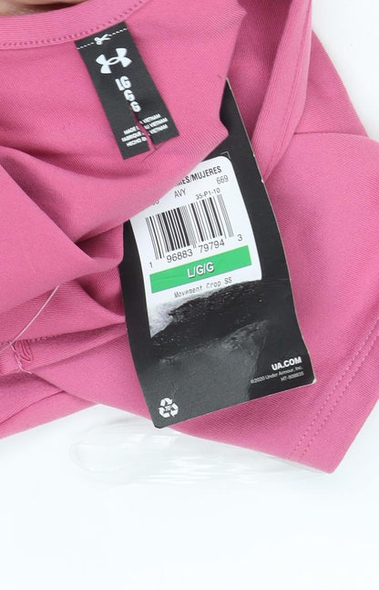 Under Armour Women's Pink Cropped Athletic T-Shirt L