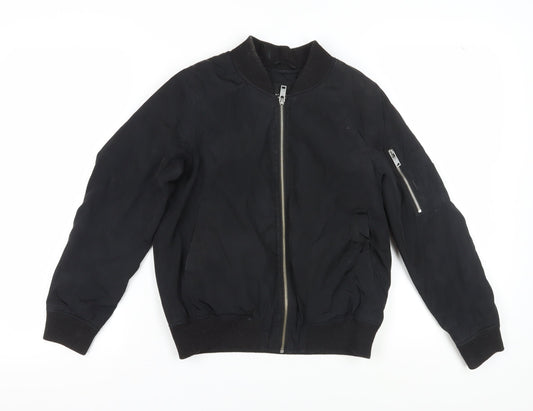 Womens UK Size 6 New Look Black Bomber Jacket