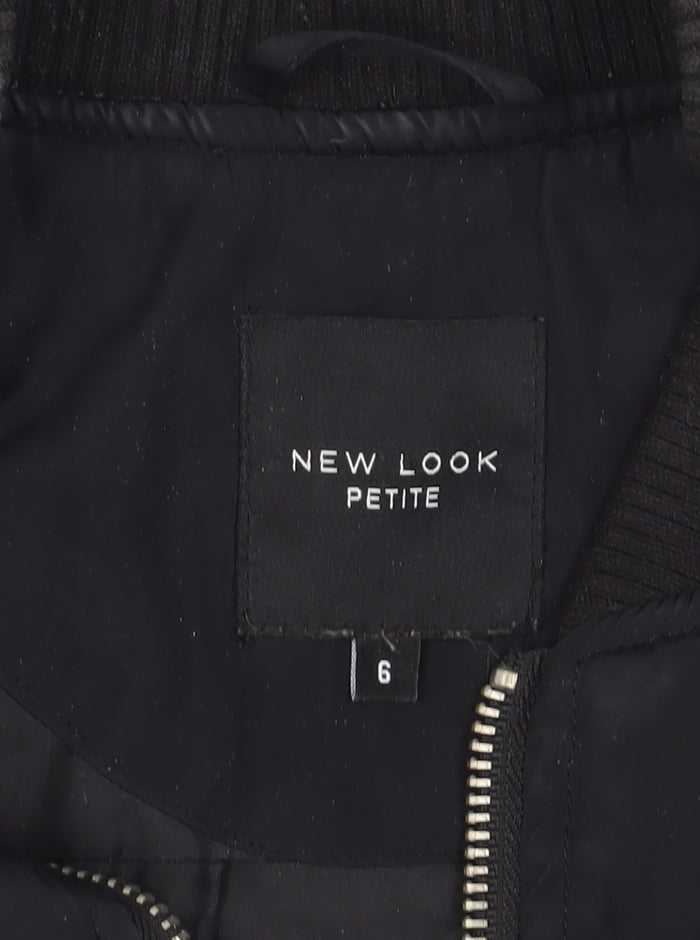 Womens UK Size 6 New Look Black Bomber Jacket