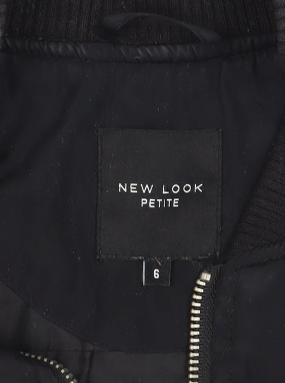 Womens UK Size 6 New Look Black Bomber Jacket