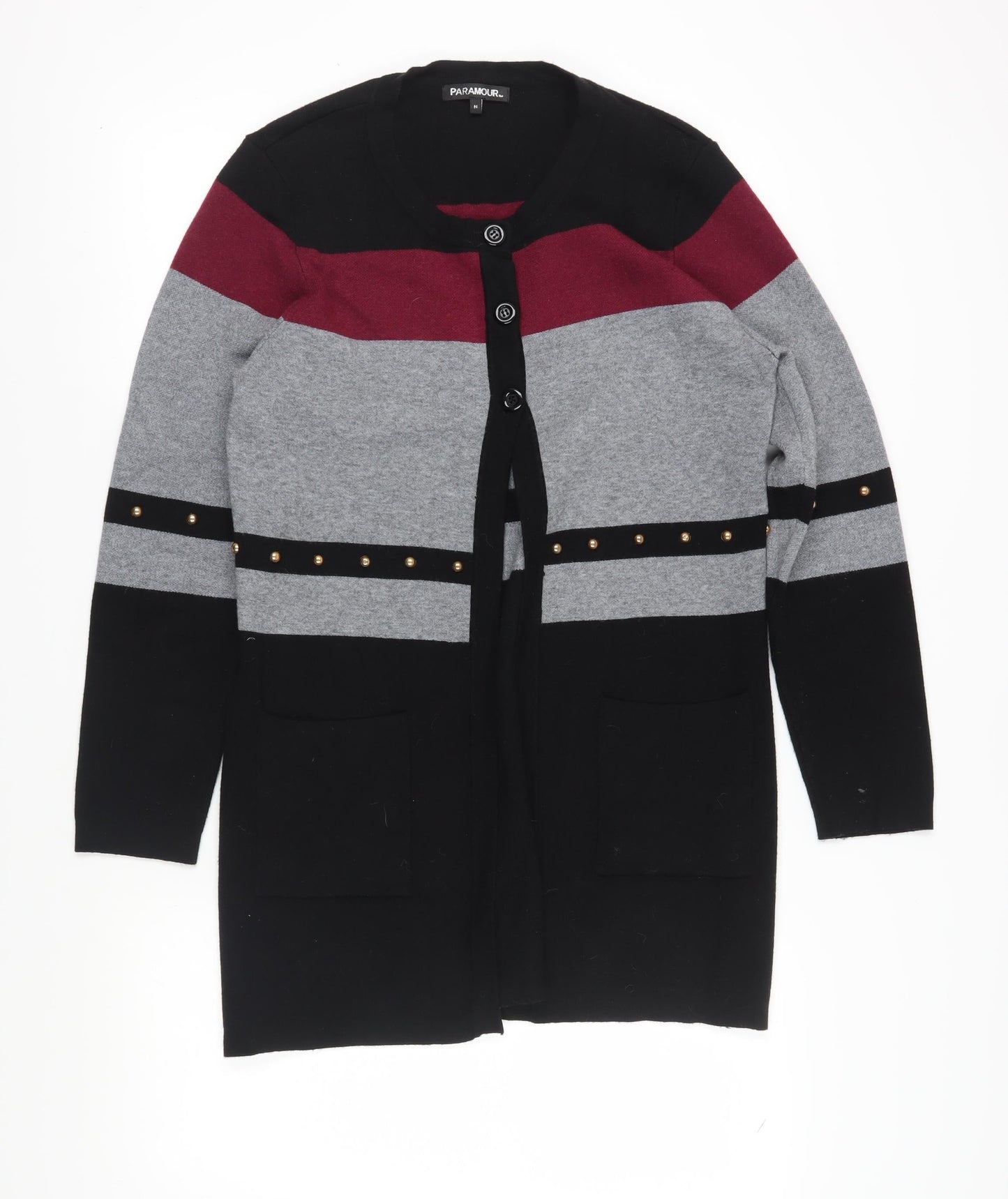 Womens UK Size M Paramour Black Cardigan Jumper