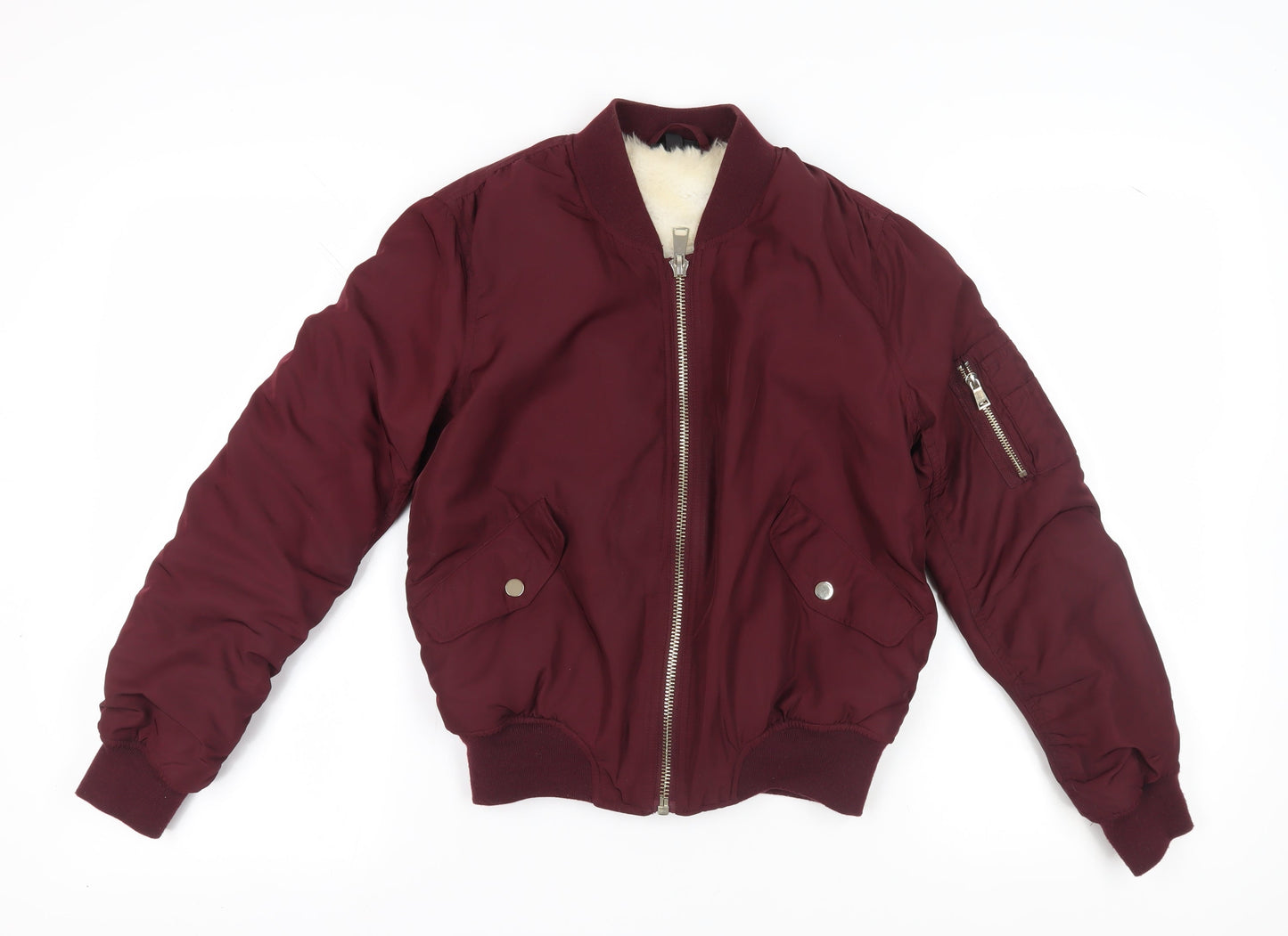 Womens UK Size 8 Topshop Red Bomber Jacket