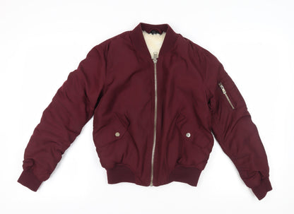 Womens UK Size 8 Topshop Red Bomber Jacket