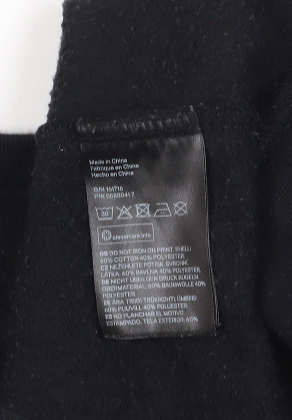 Unisex Adults UK Size S H&M Black Pullover Sweatshirt