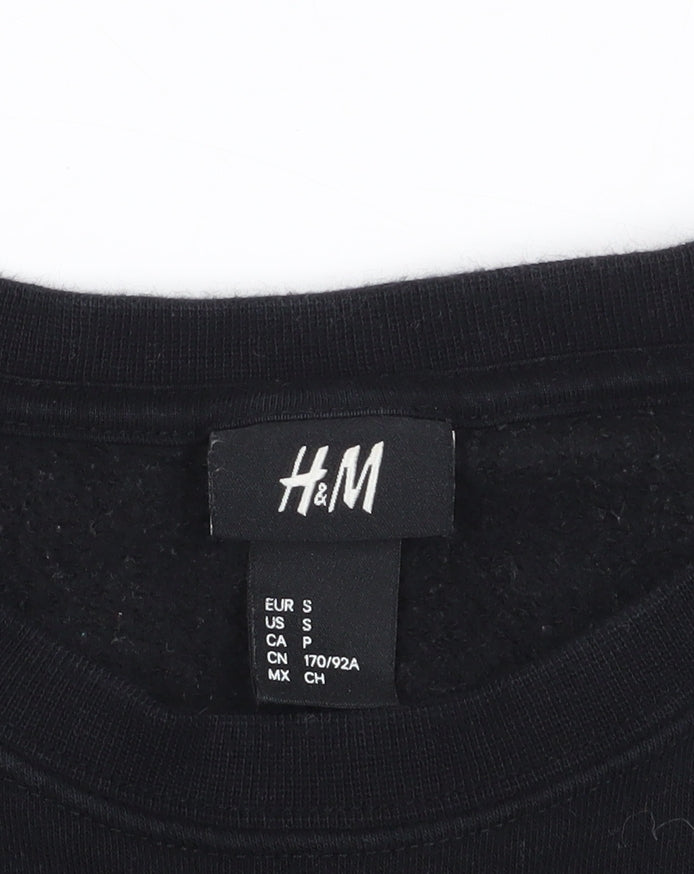 Unisex Adults UK Size S H&M Black Pullover Sweatshirt