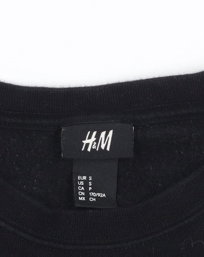 Unisex Adults UK Size S H&M Black Pullover Sweatshirt