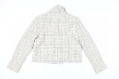 Zara Women's Beige Tweed Cropped Blazer Size 16