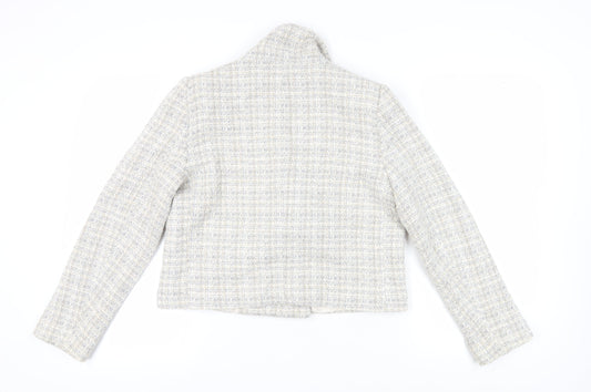 Zara Women's Beige Tweed Cropped Blazer Size 16