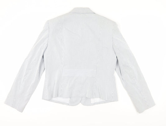 Kasper Women's Blue Pinstripe Suit Jacket Size 14