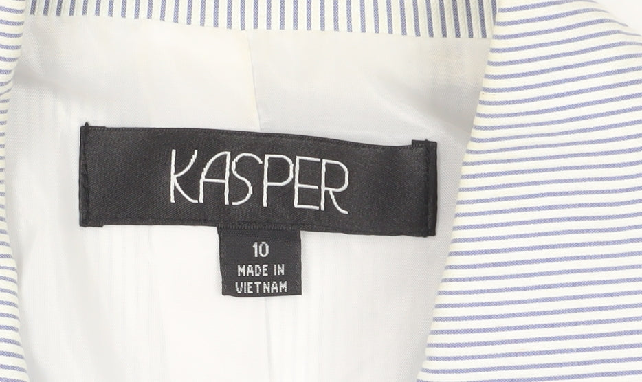 Kasper Women's Blue Pinstripe Suit Jacket Size 14