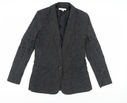 H&M Women's Black Pinstripe Blazer Size 8
