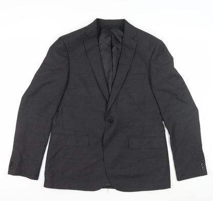 Mens UK Size 42 Moss London Regular Black Suit Jacket