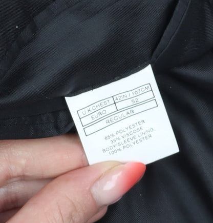 Mens UK Size 42 Moss London Regular Black Suit Jacket