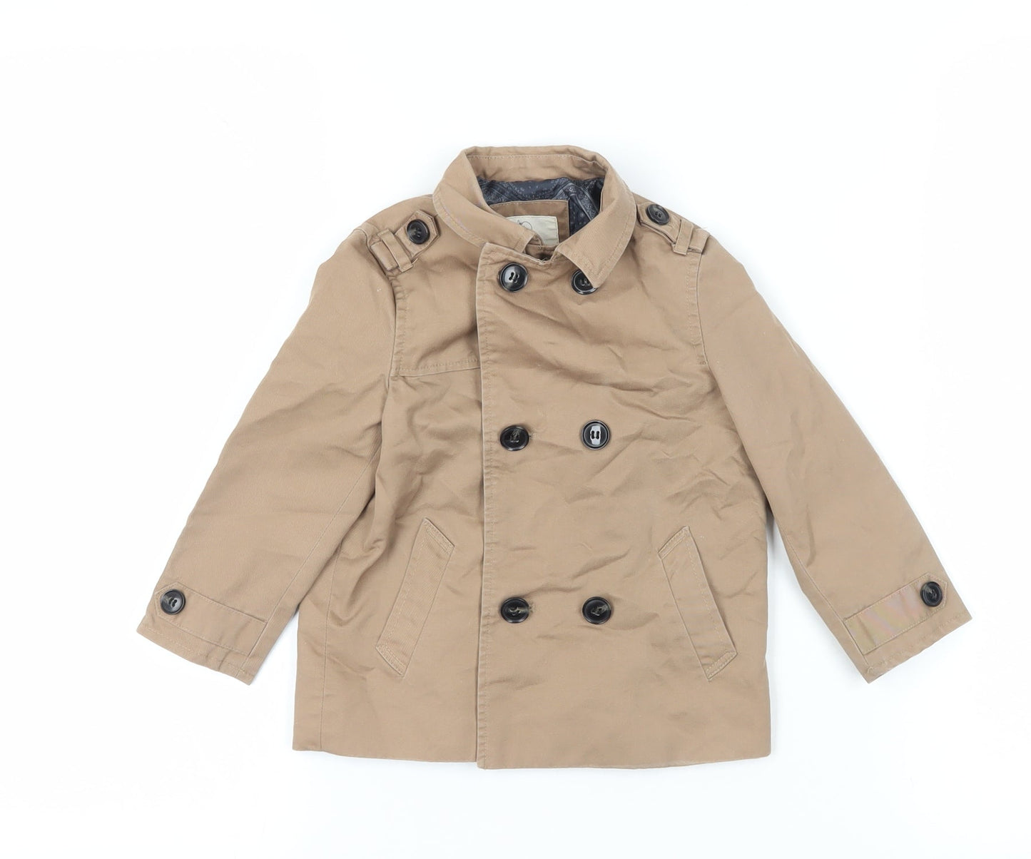 River Island Unisex Beige Duffle Coat 18-24 Months with Buttons