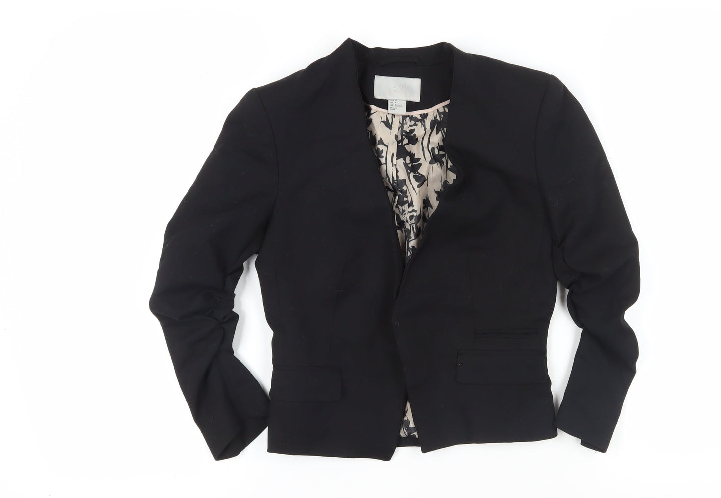 H&M Women's Black Blazer, Size 6, Single Breasted
