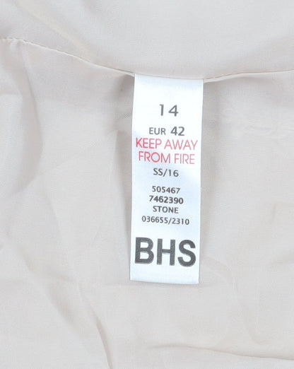BHS Women's Beige 3/4 Sleeve Blazer Size 14